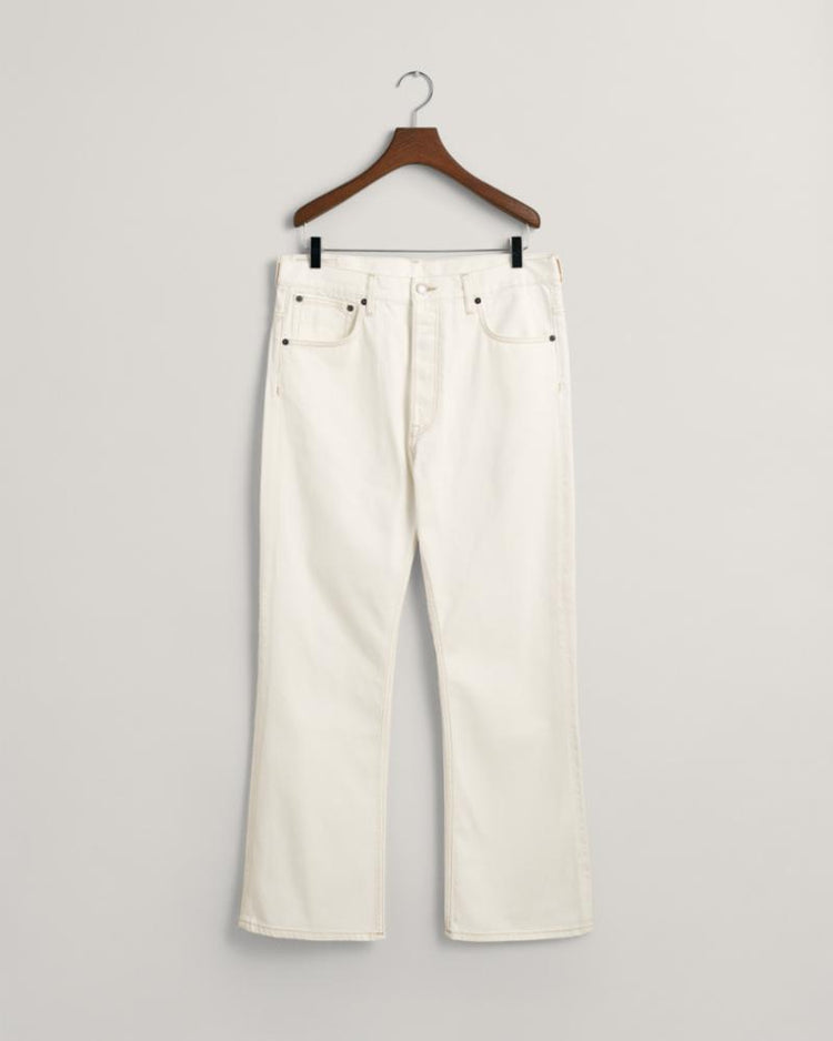Gant Apparel Mens WHITE STRAIGHT FIT JEANS 113/EGGSHELL
