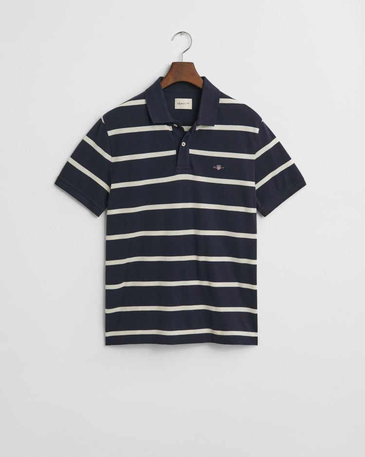 Gant Apparel Mens STRIPED POLO 433/EVENING BLUE