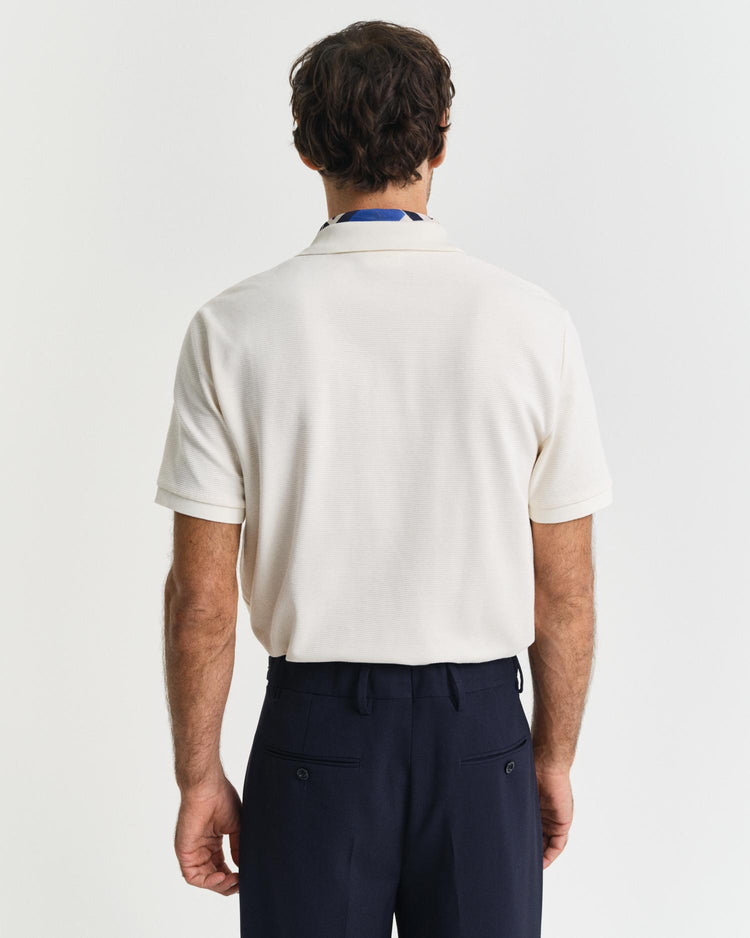 Gant Apparel Mens TEXTURED POLO 130/CREAM