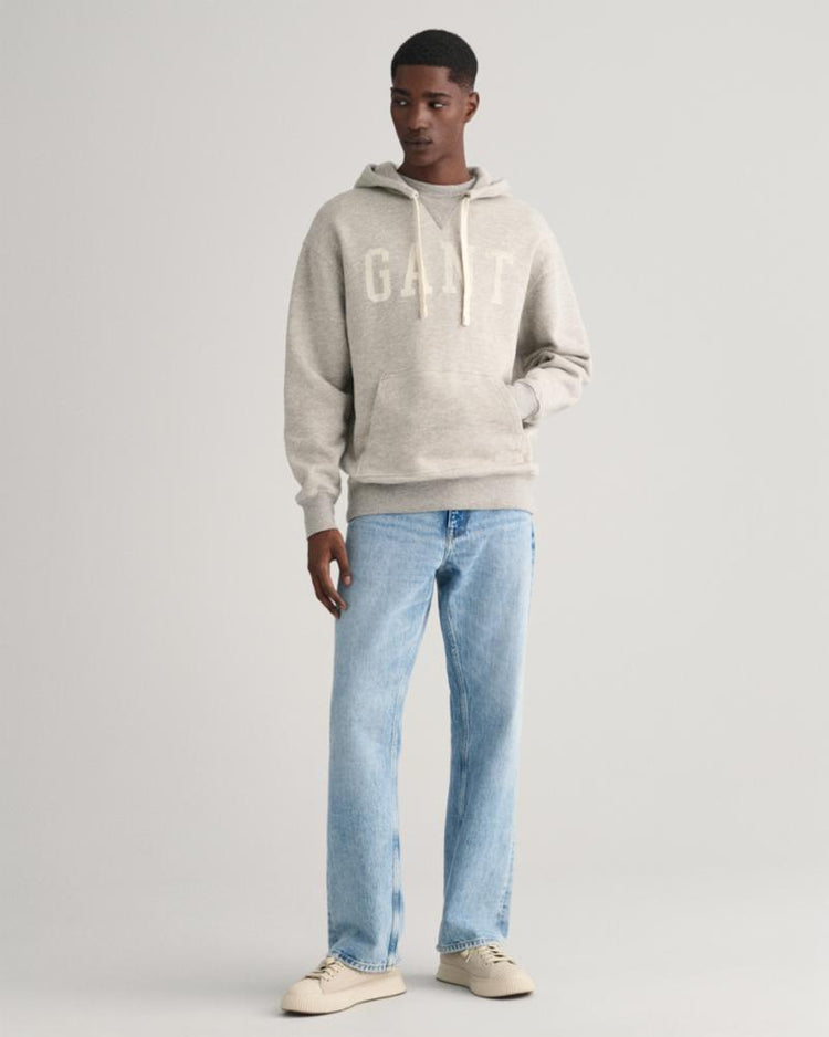 Gant Apparel Mens HEATHER GRAPHIC HOODIE 93/GREY MELANGE