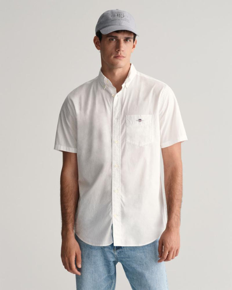 Gant Apparel Mens REG CLASSIC POPLIN SS SHIRT 110/WHITE