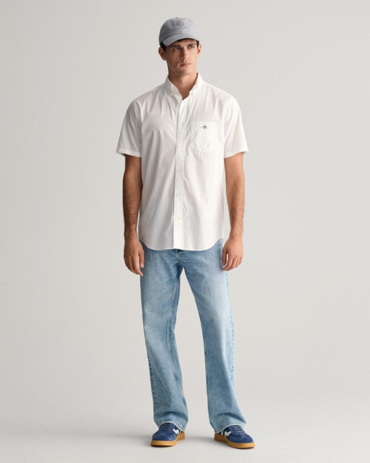 Gant Apparel Mens REG CLASSIC POPLIN SS SHIRT 110/WHITE