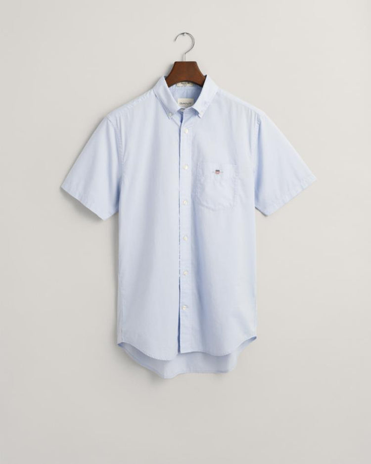 Gant Apparel Mens REG CLASSIC POPLIN SS SHIRT 455/LIGHT BLUE