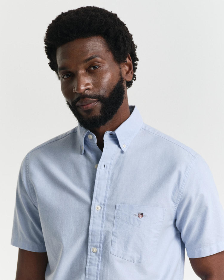 Gant Apparel Mens REG CLASSIC OXFORD SS SHIRT 455/LIGHT BLUE