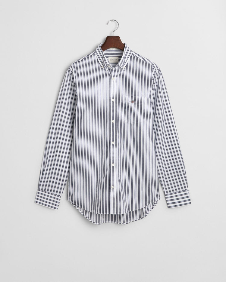 Gant Apparel Mens REG CLASSIC POPLIN STRIPE SHIRT 110/WHITE