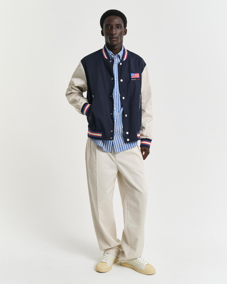 Gant Apparel Mens REG CLASSIC POPLIN STRIPE SHIRT 407/RICH BLUE