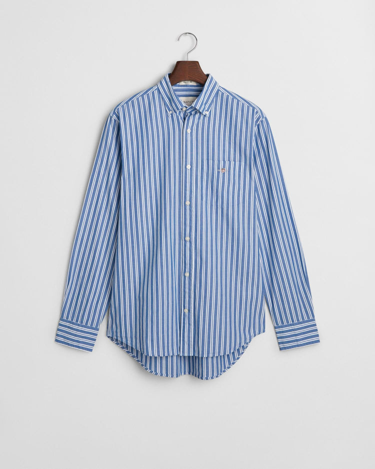Gant Apparel Mens REG CLASSIC POPLIN STRIPE SHIRT 407/RICH BLUE