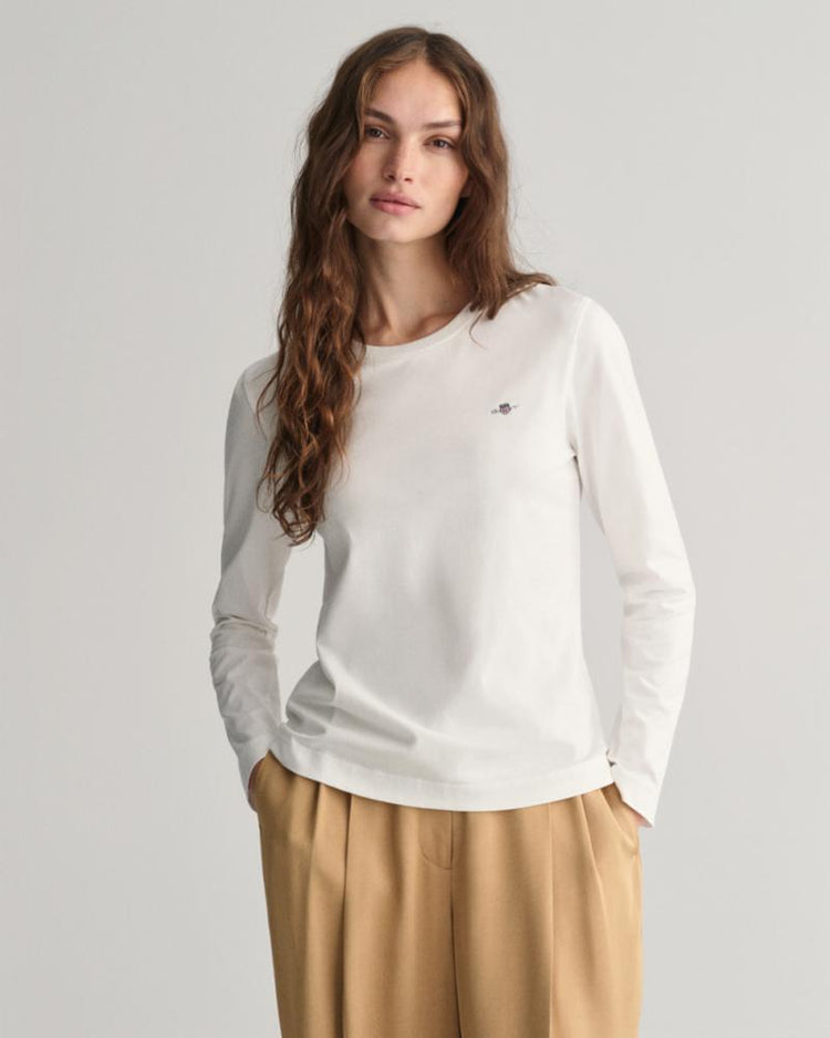 Gant Apparel Womens REG SHIELD LS T 110/WHITE