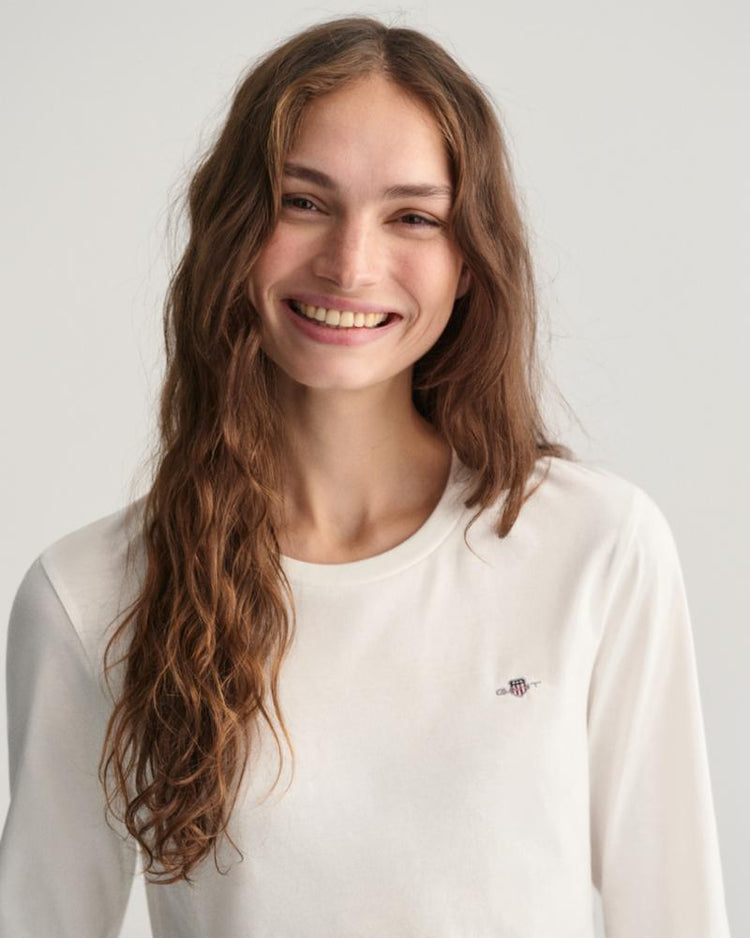 Gant Apparel Womens REG SHIELD LS T 110/WHITE