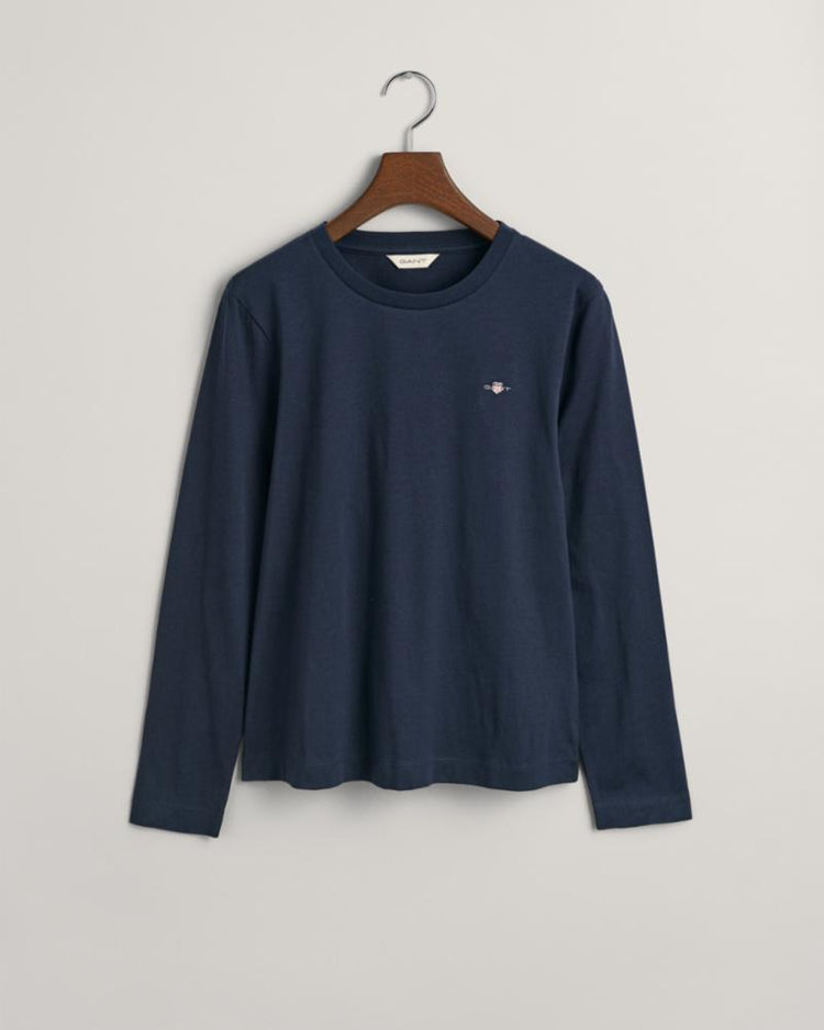Gant Apparel Womens REG SHIELD LS T 433/EVENING BLUE