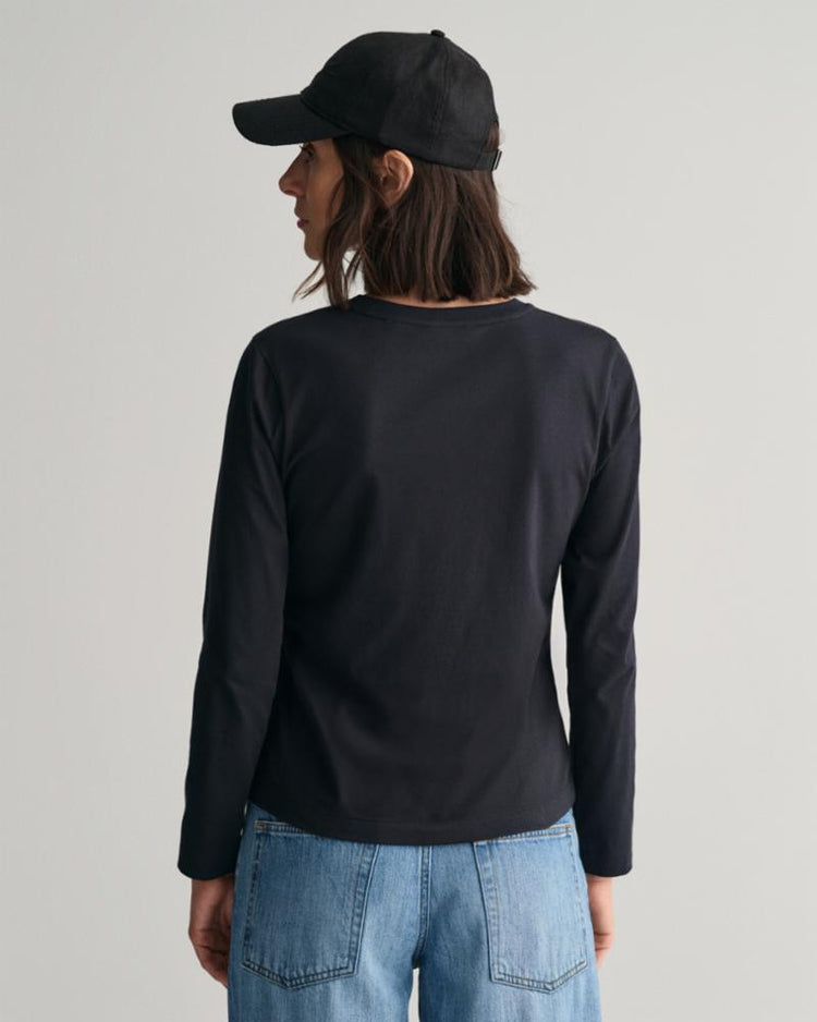 Gant Apparel Womens REG SHIELD LS T 005/BLACK