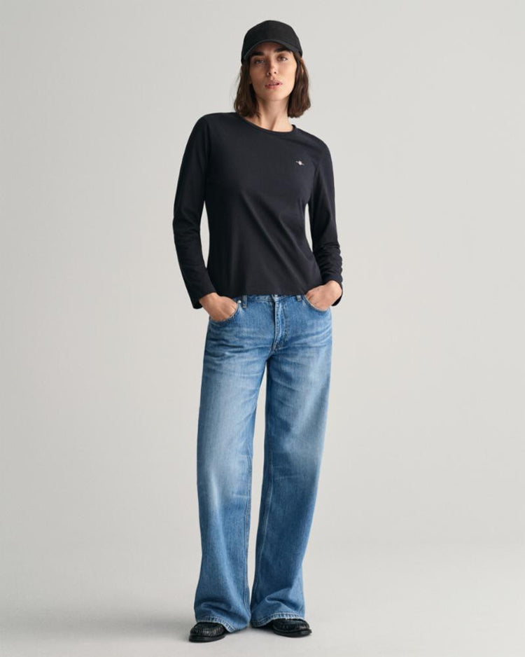 Gant Apparel Womens REG SHIELD LS T 005/BLACK