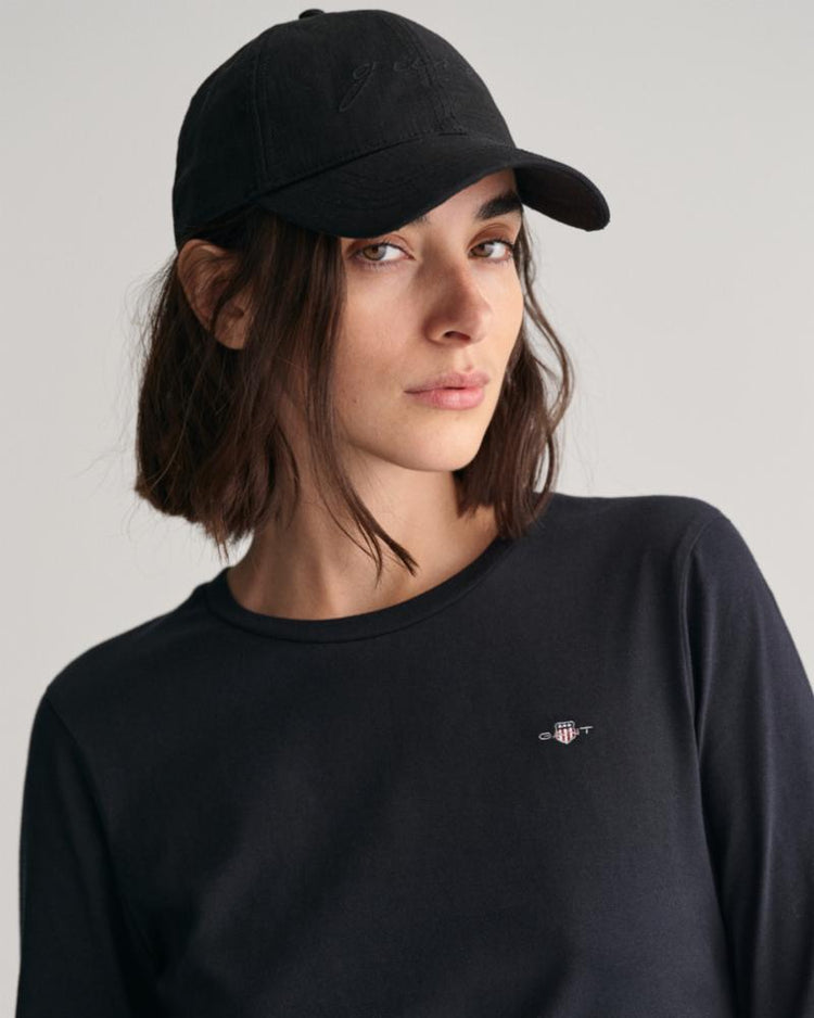Gant Apparel Womens REG SHIELD LS T 005/BLACK