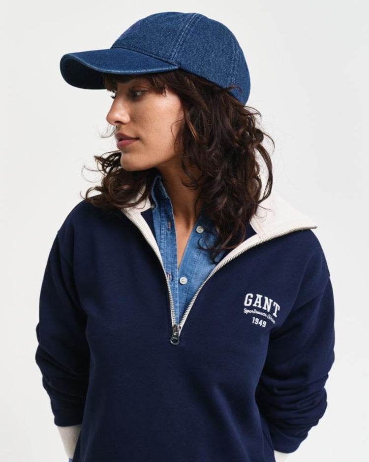 Gant Apparel Womens SMALL GRAPHIC ZIP SWEAT 409/CLASSIC BLUE