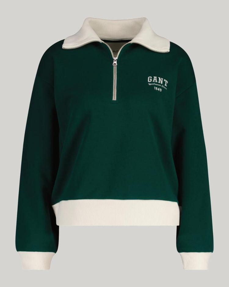 Gant Apparel Womens SMALL GRAPHIC ZIP SWEAT 310/DEEP FOREST