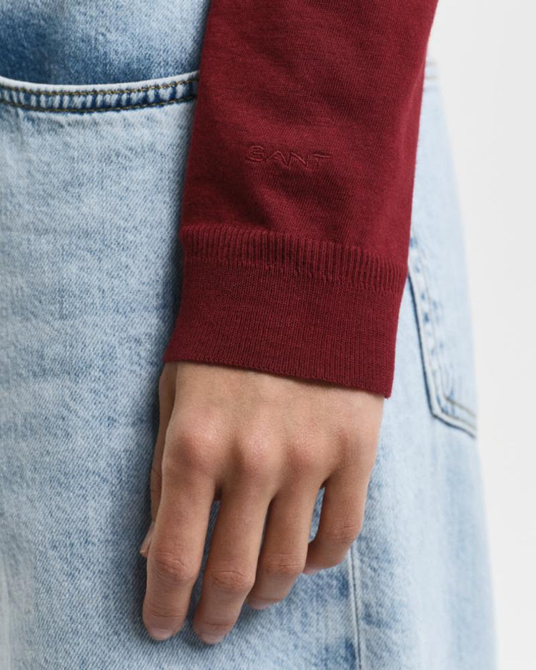 Gant Apparel Womens REG SEAMLESS LS POLO 604/PLUMPED RED