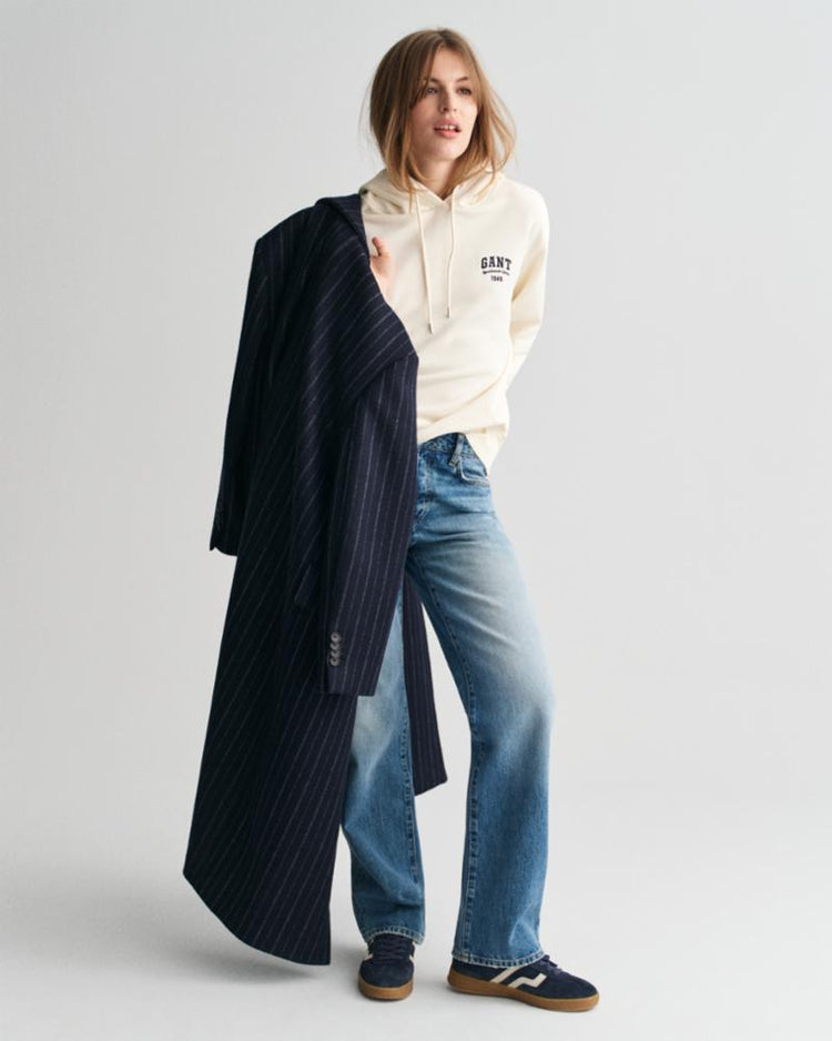 Gant Apparel Womens SMALL GRAPHIC HOODIE 130/CREAM