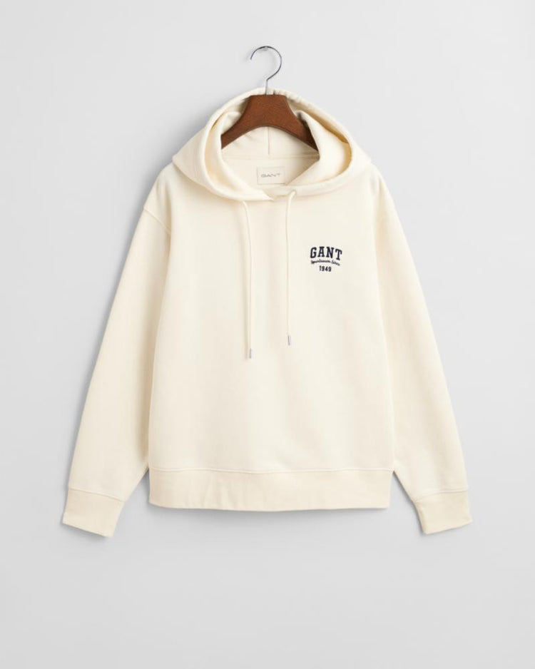 Gant Apparel Womens SMALL GRAPHIC HOODIE 130/CREAM