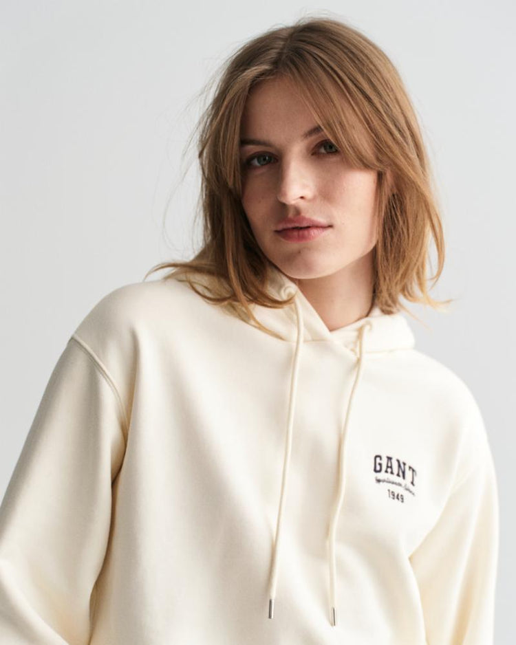 Gant Apparel Womens SMALL GRAPHIC HOODIE 130/CREAM