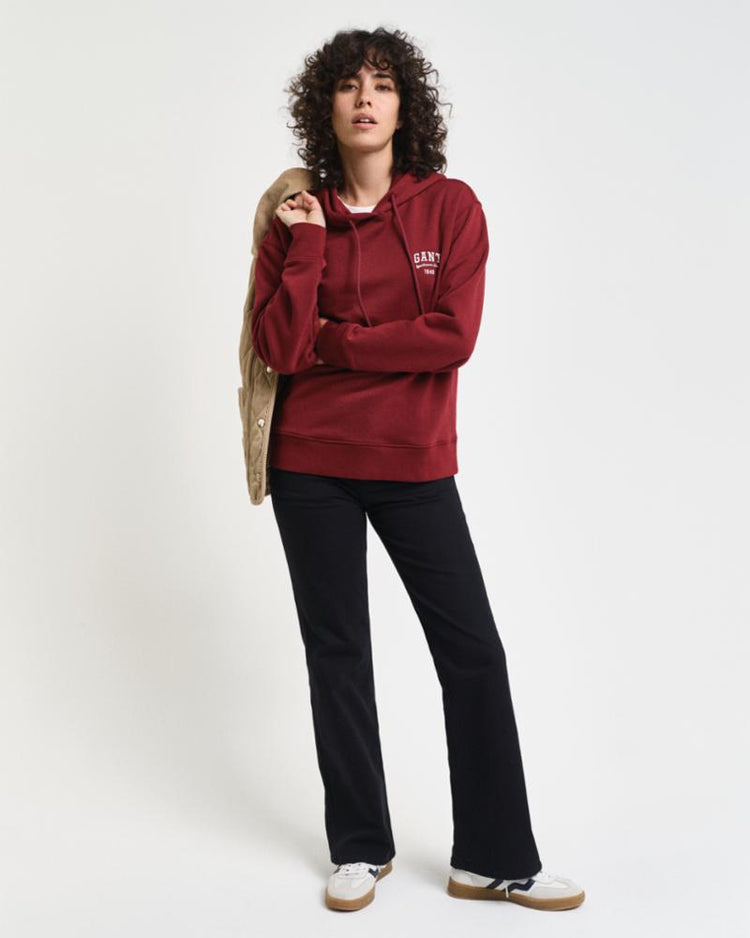 Gant Apparel Womens SMALL GRAPHIC HOODIE 604/PLUMPED RED