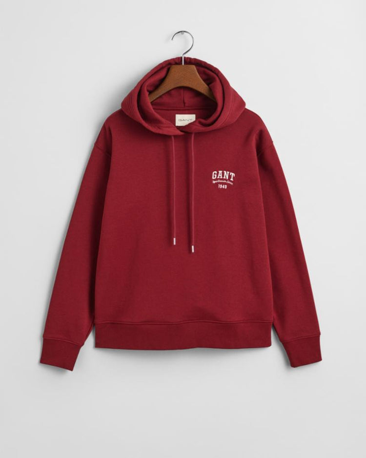 Gant Apparel Womens SMALL GRAPHIC HOODIE 604/PLUMPED RED