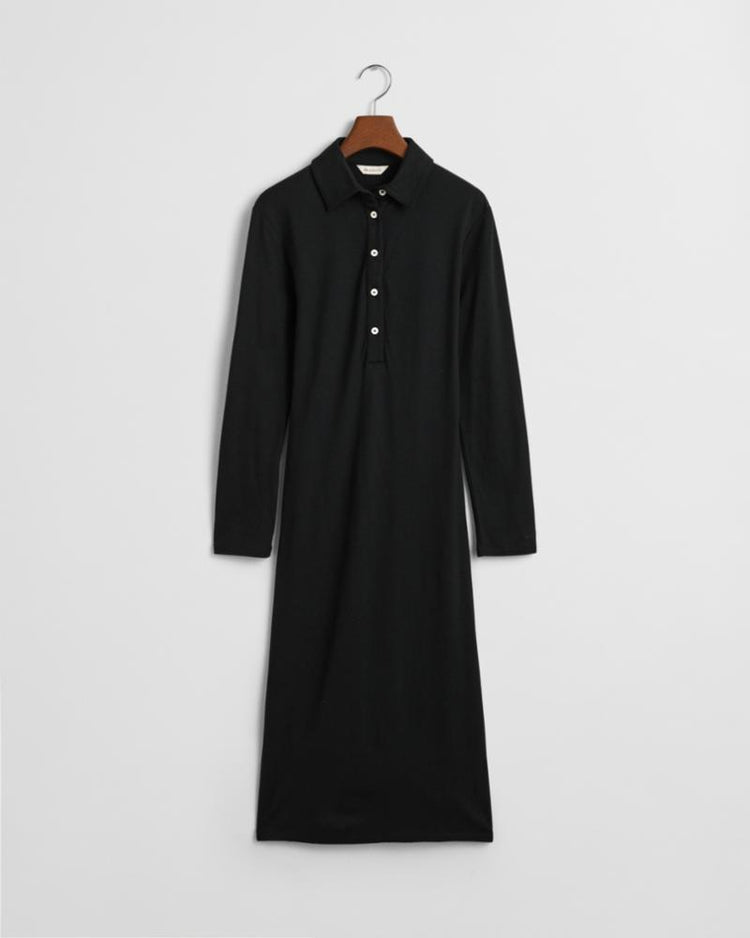 Gant Apparel Womens SLIM LS WOOL JERSEY DRESS 005/BLACK