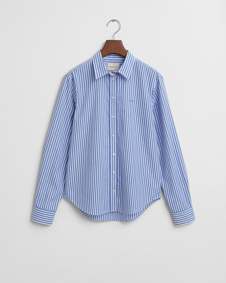 Gant Apparel Womens REG CLASSIC POPLIN STRIPED SHIRT 419/PERFECT BLUE