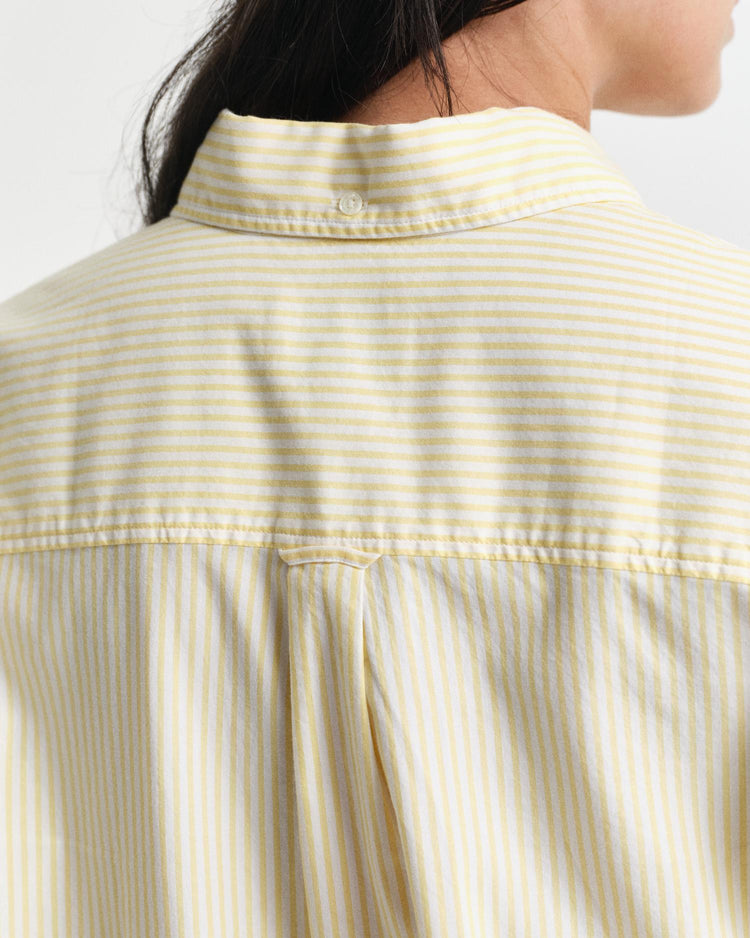 Gant Apparel Womens REL LUXURY OXFORD STRIPED BD SHIRT 700/DUSTY LIGHT YELLOW