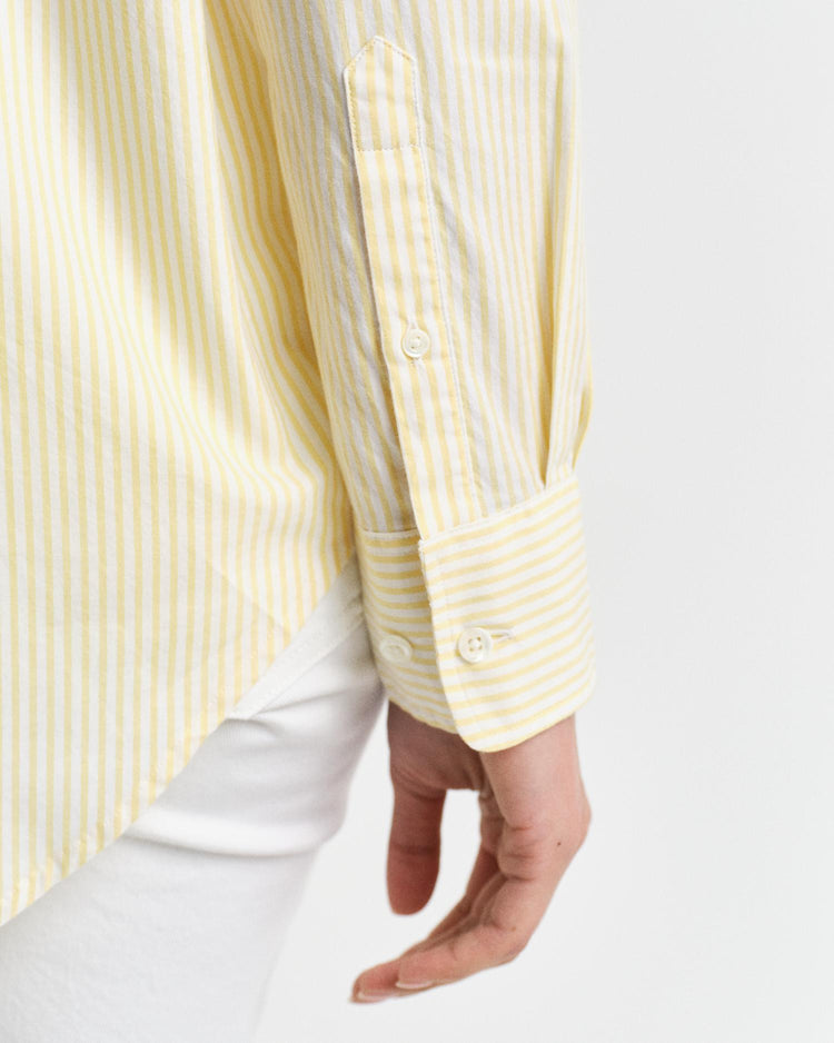 Gant Apparel Womens REL LUXURY OXFORD STRIPED BD SHIRT 700/DUSTY LIGHT YELLOW
