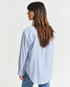 Gant Apparel Womens REL LUXURY OXFORD STRIPED BD SHIRT 419/PERFECT BLUE