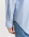 Gant Apparel Womens REL LUXURY OXFORD STRIPED BD SHIRT 419/PERFECT BLUE