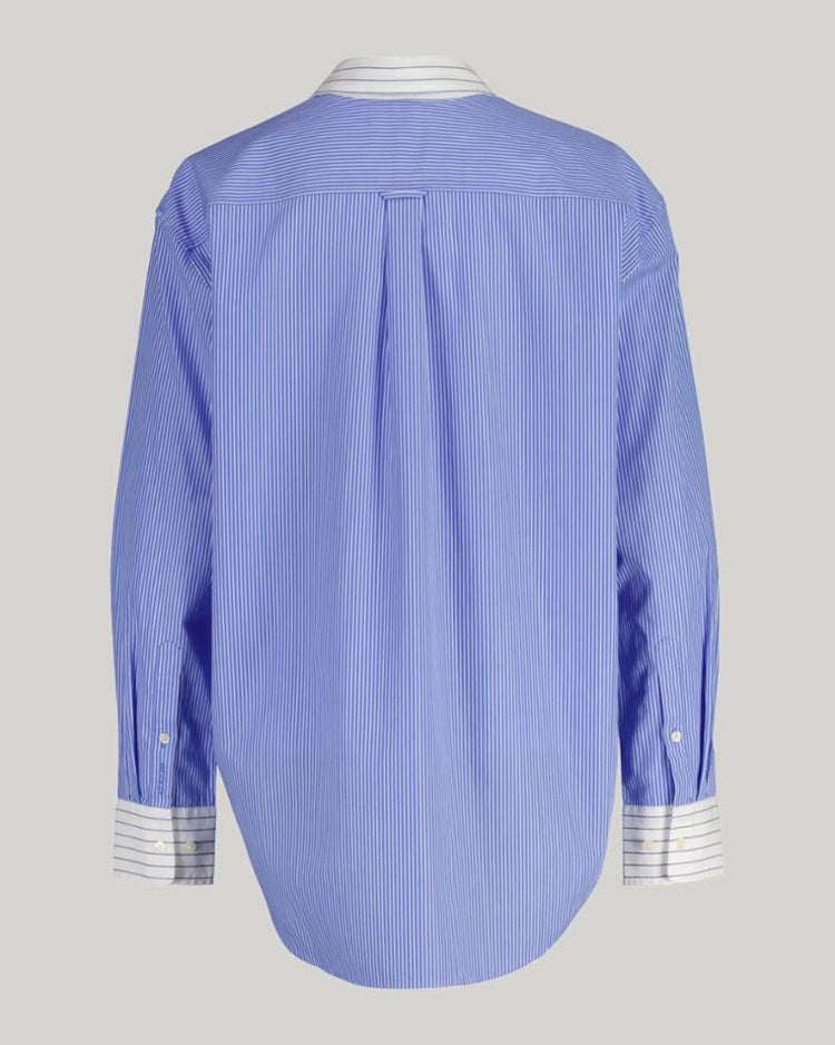 Gant Apparel Womens REL PATCHWORK POPLIN SHIRT 427/CLEAR SKY