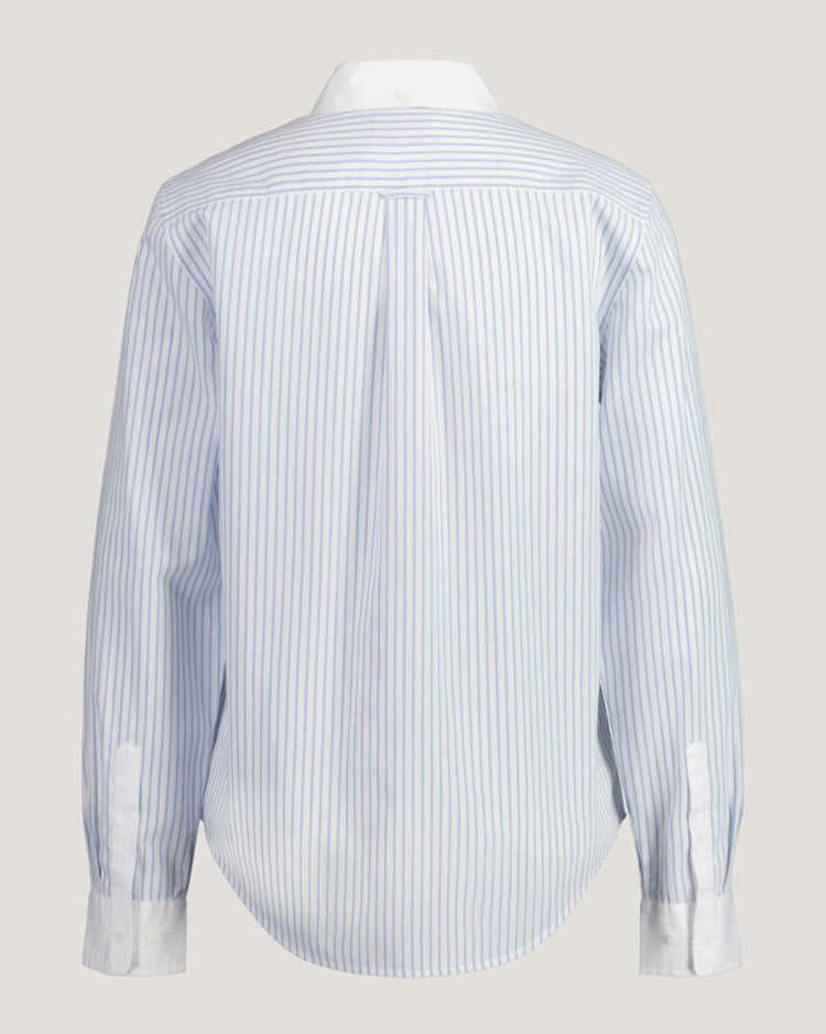 Gant Apparel Womens REG CONTRAST COLLAR STRIPED SHIRT 427/CLEAR SKY