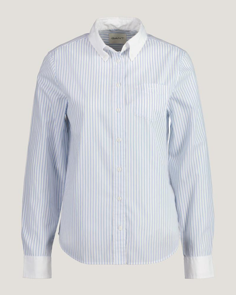 Gant Apparel Womens REG CONTRAST COLLAR STRIPED SHIRT 427/CLEAR SKY