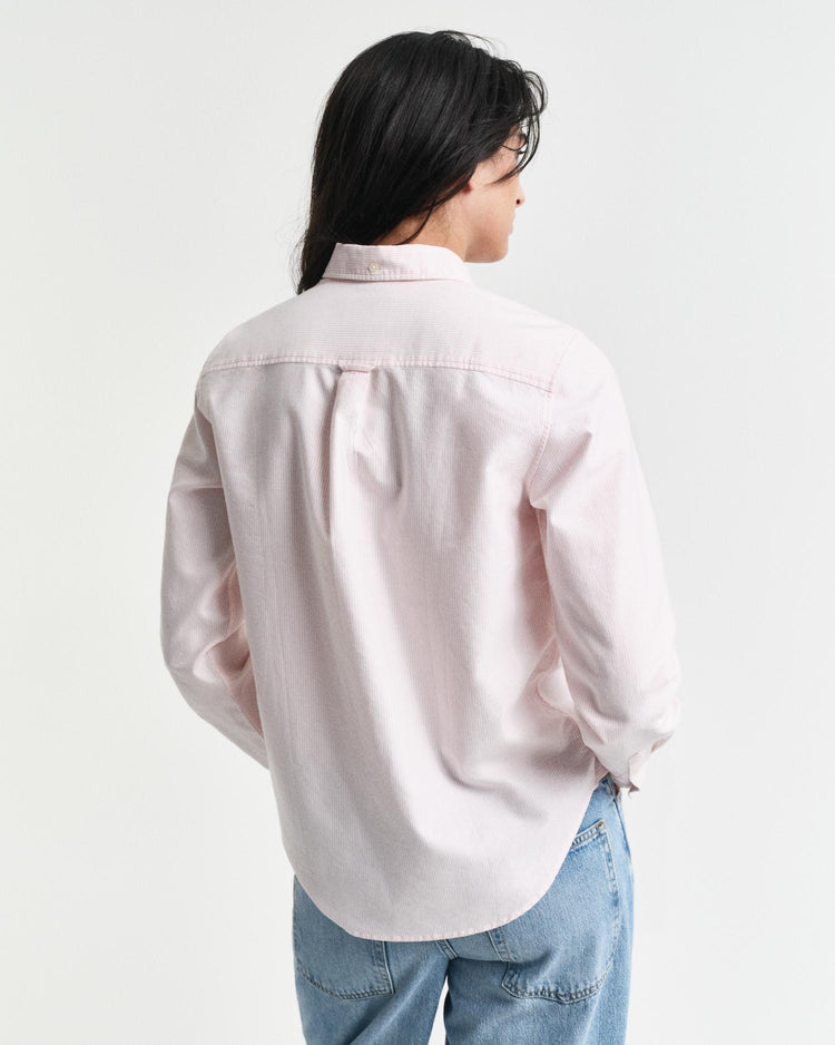 Gant Apparel Womens REG CLASSIC OXFORD STRIPED SHIRT 627/GERANIUM PINK