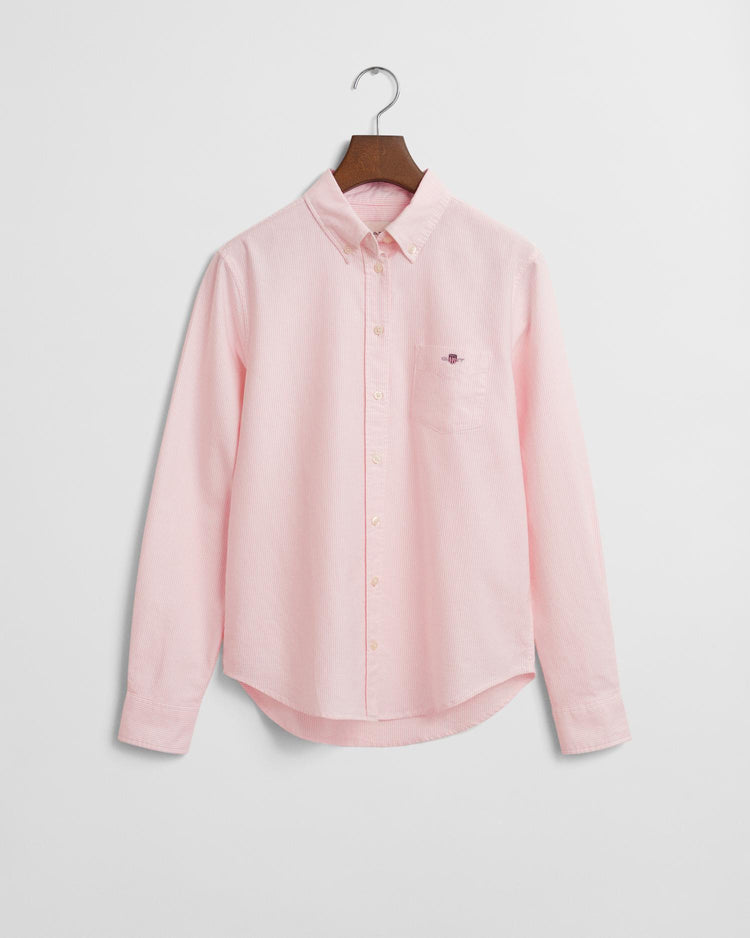 Gant Apparel Womens REG CLASSIC OXFORD STRIPED SHIRT 627/GERANIUM PINK