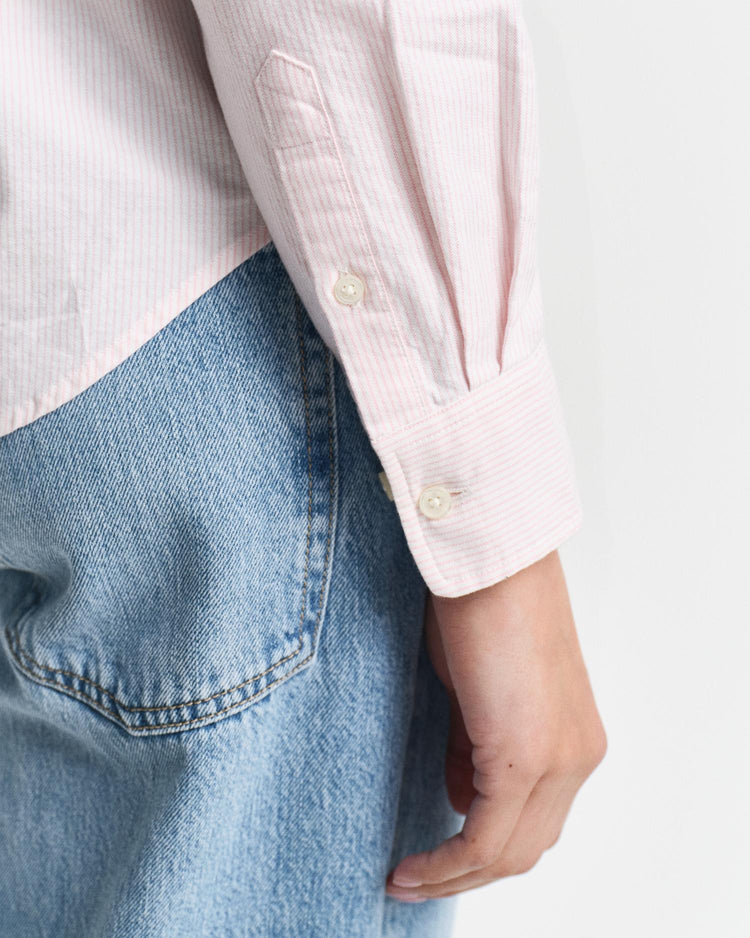 Gant Apparel Womens REG CLASSIC OXFORD STRIPED SHIRT 627/GERANIUM PINK