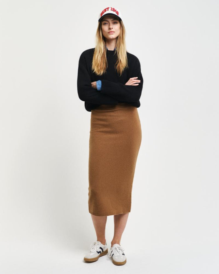 Gant Apparel Womens WOOL KNIT SKIRT 220/COCAO BROWN