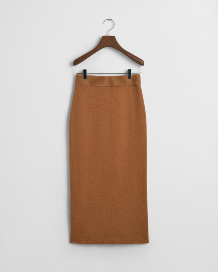 Gant Apparel Womens WOOL KNIT SKIRT 220/COCAO BROWN