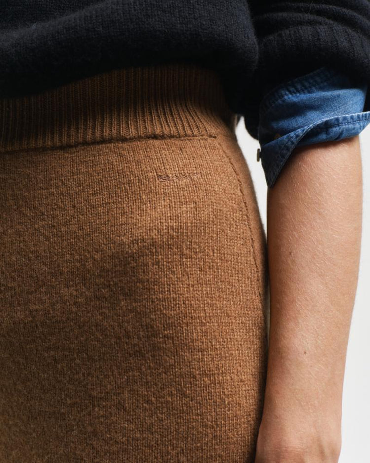 Gant Apparel Womens WOOL KNIT SKIRT 220/COCAO BROWN