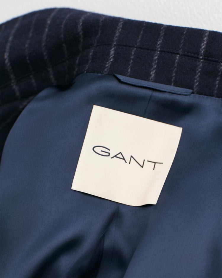 Gant Apparel Womens PINSTRIPE WOOL COAT 433/EVENING BLUE