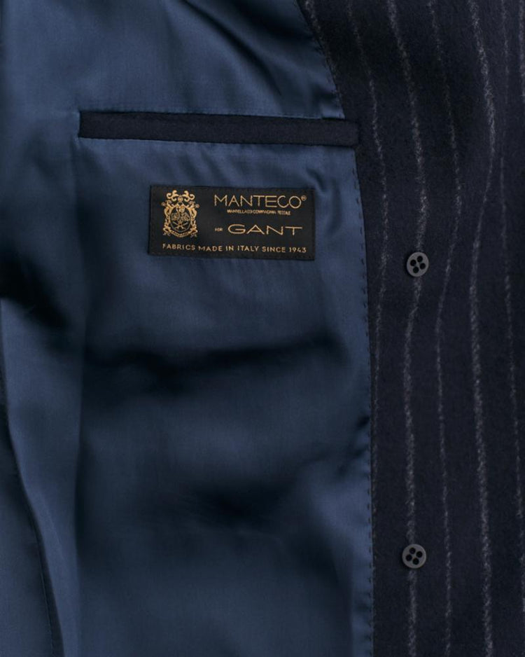 Gant Apparel Womens PINSTRIPE WOOL COAT 433/EVENING BLUE