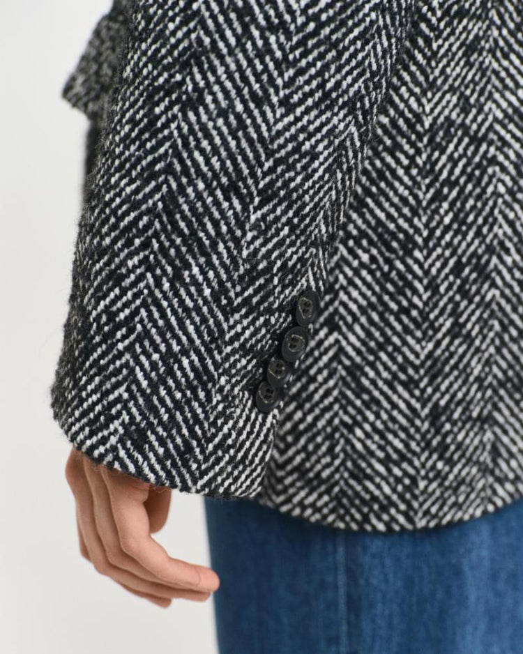 Gant Apparel Womens REL HERRINGBONE BLAZER 005/BLACK