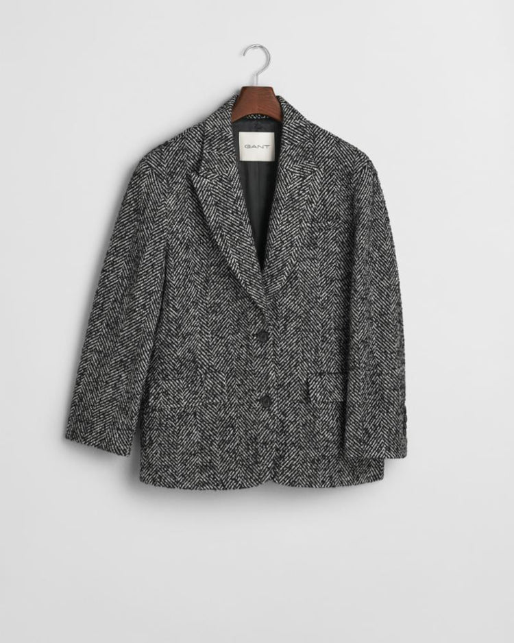 Gant Apparel Womens REL HERRINGBONE BLAZER 005/BLACK