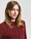 Gant Apparel Womens NEPS CABLE KNIT C NECK 638/WINE RED