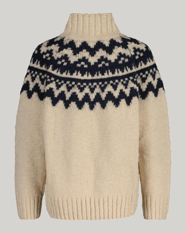 Gant Apparel Womens FAIR ISLE STAND COLLAR 130/CREAM