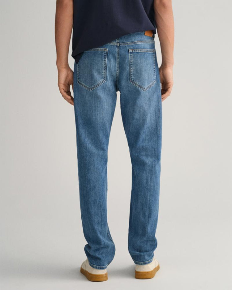 Gant Apparel Mens REGULAR GANT JEANS 971/MID BLUE WORN IN