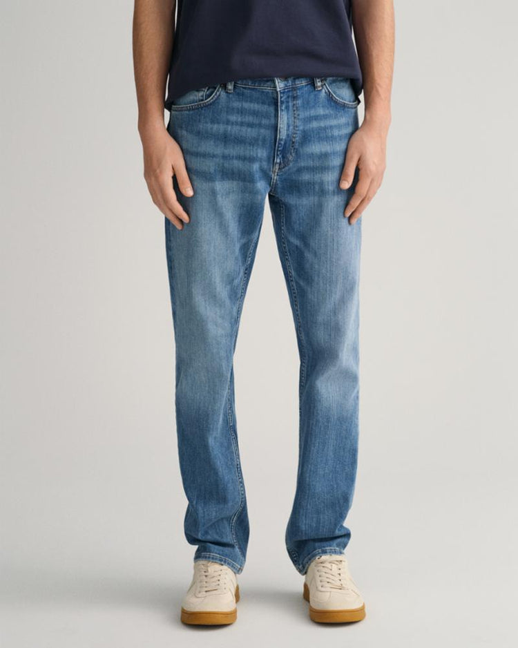 Gant Apparel Mens REGULAR GANT JEANS 971/MID BLUE WORN IN