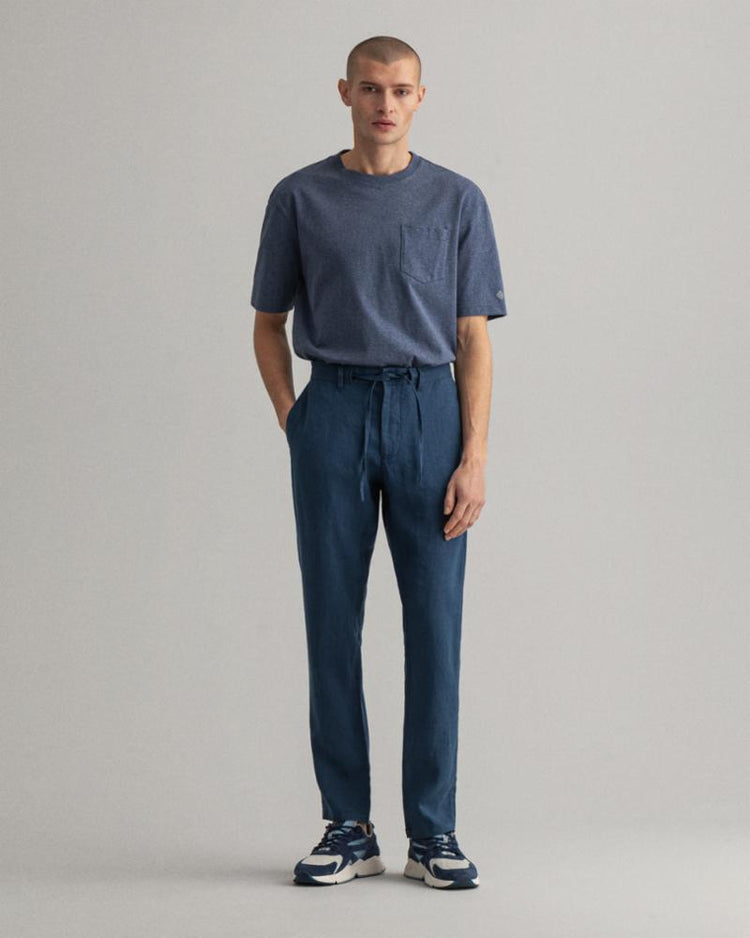 Gant Apparel Mens RELAXED LINEN DS PANTS 461/INSIGNIA BLUE