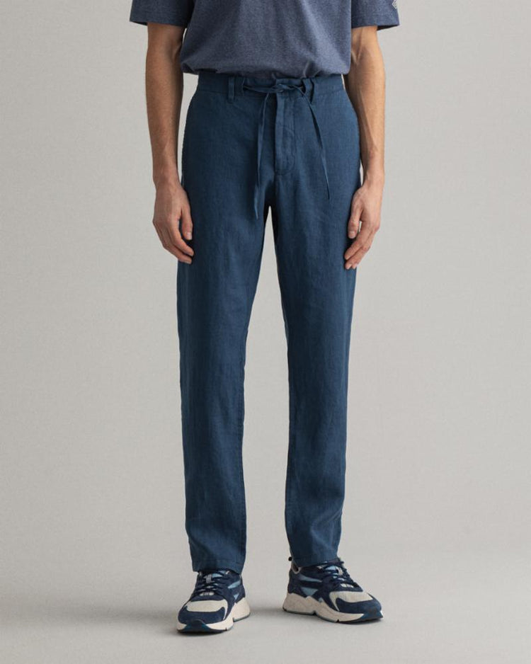 Gant Apparel Mens RELAXED LINEN DS PANTS 461/INSIGNIA BLUE